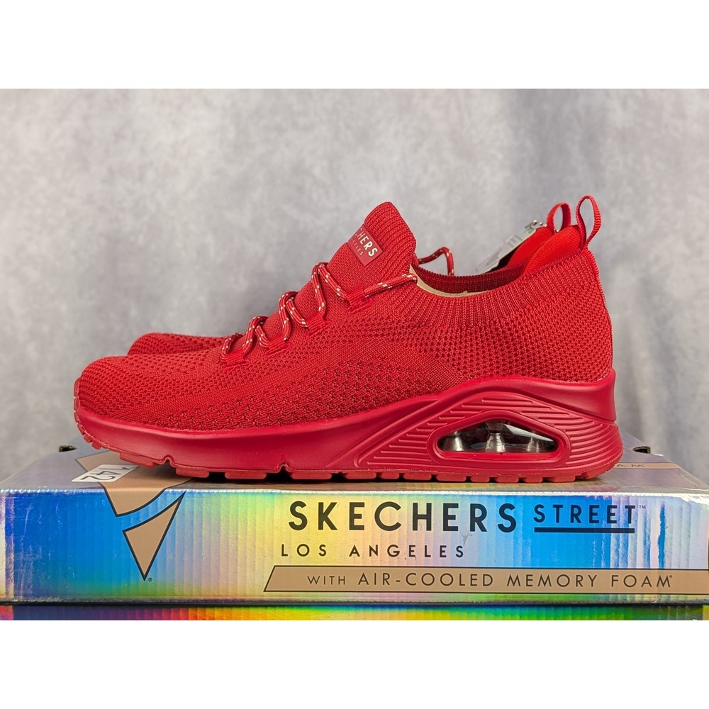 Skechers Street Uno Everywear Red Knit Sneakers Womens 9.5 177102/RED New